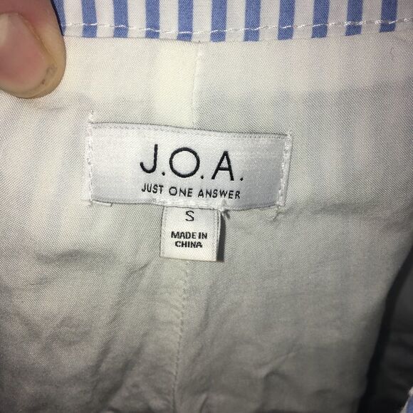 JOA LA striped, embroidered high waisted shorts - Picture 3 of 3